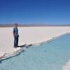 Piscina para extração de sal nas Salinas Grandes, próximo ao Paso de Jama, fronteira entre Argentina e Chile